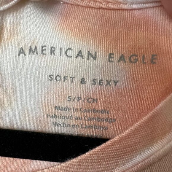 American Eagle soft & sexy orange tie dye t-shirt oversized women’s size small - Picture 5 of 8